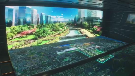 温州城市规划馆L幕投影数字沙盘效果图3