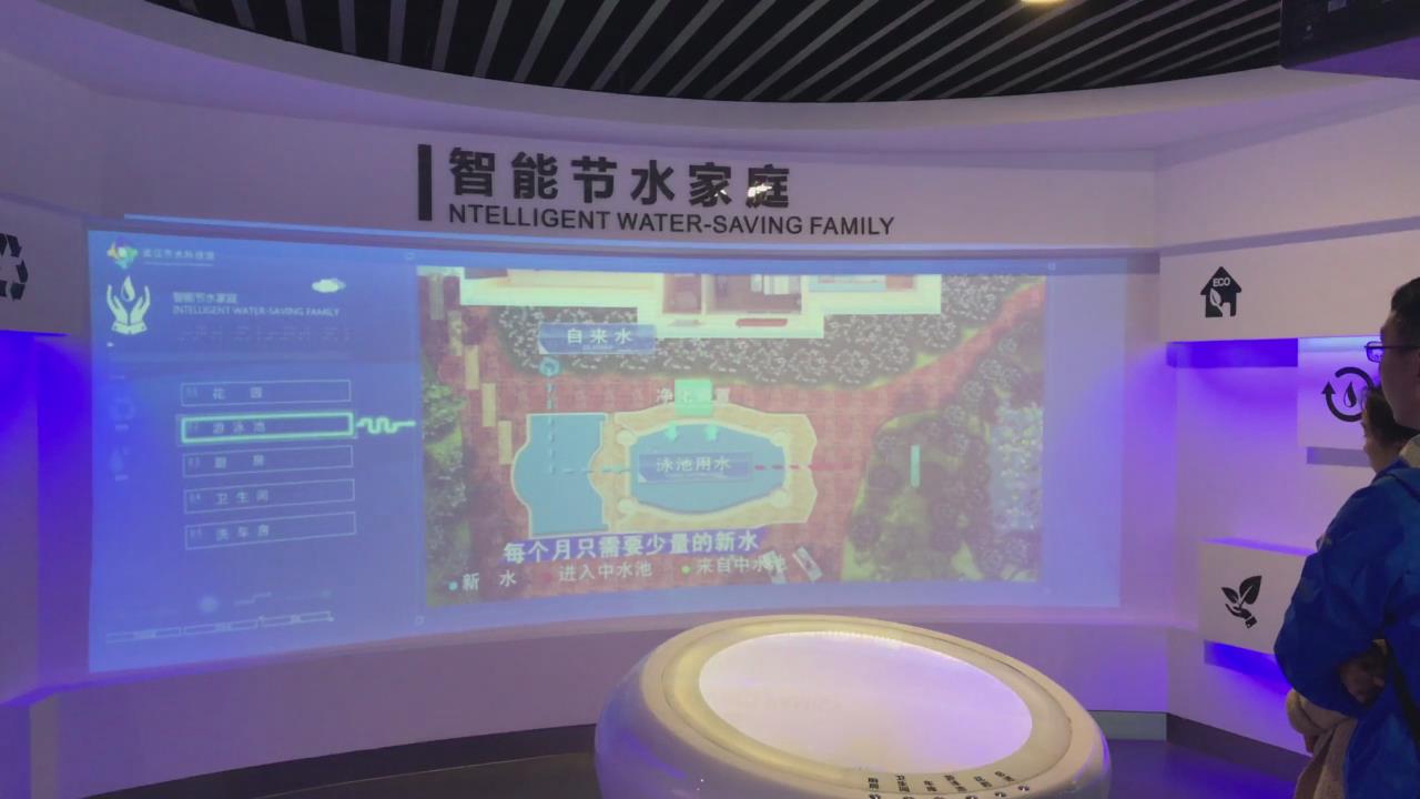 武汉节水馆智能节水家庭墙面互动投影