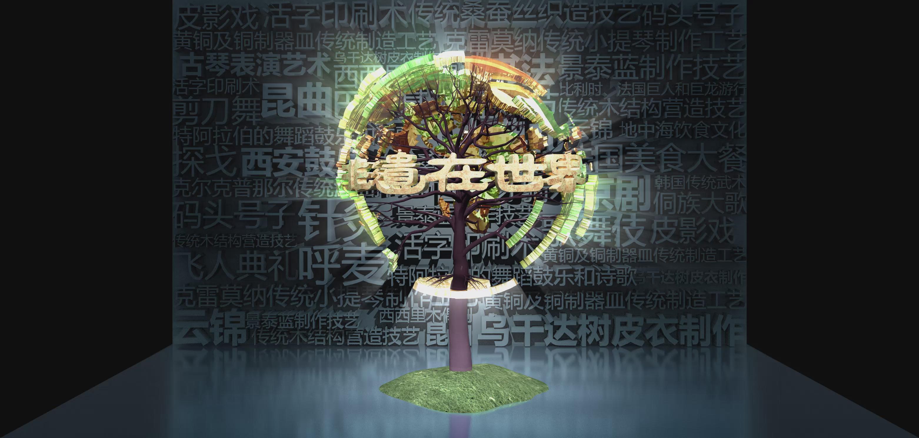 上海大世界非遗在世界屏保效果折幕投影三维影片