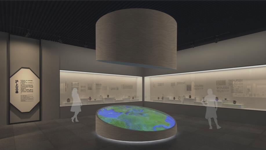 上海县700年数字博物馆设计效果图-沙盘投影