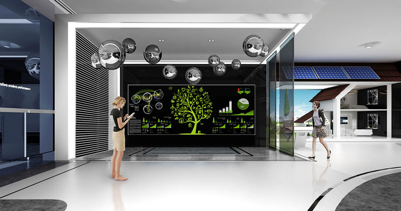 环保企业展厅设计效果图