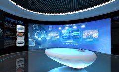 罗思韦尔数字企业展厅设计效果图-弧幕