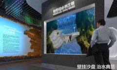云南水利主题数字展厅设计效果图-壁挂沙盘