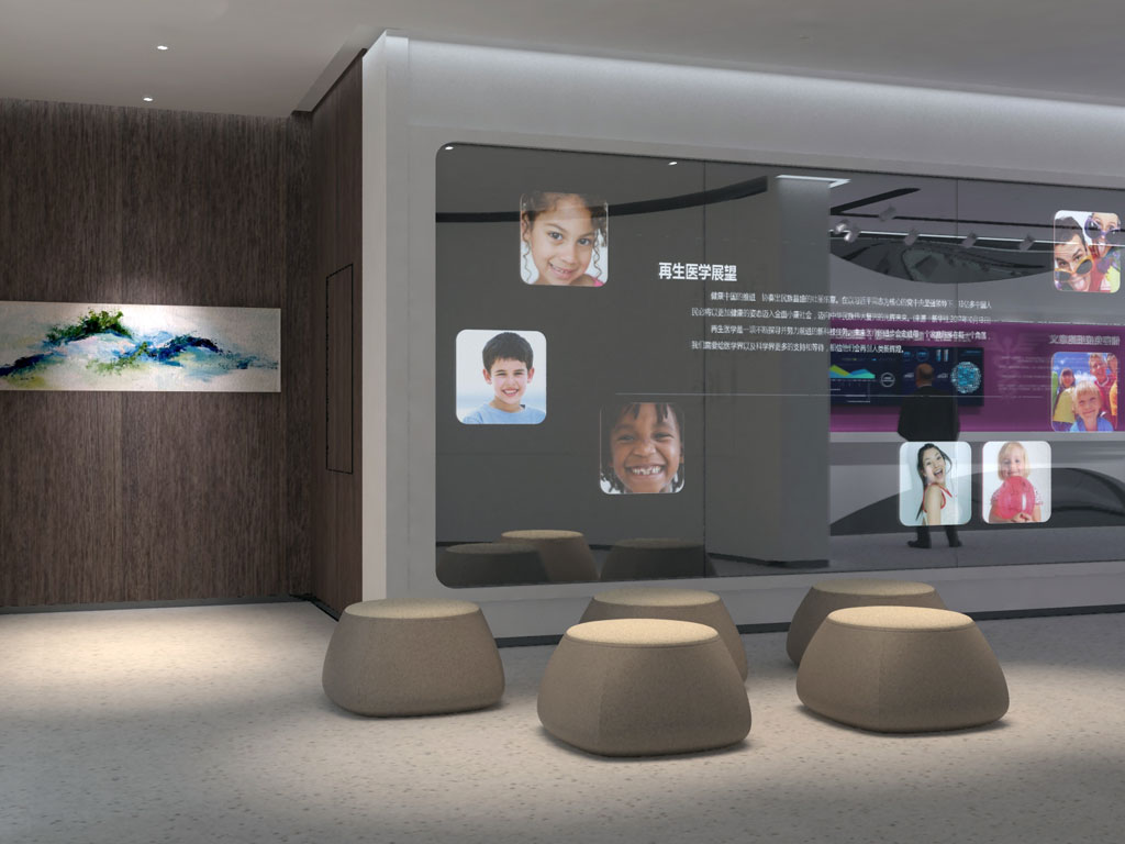泓信生物企业数字展馆设计效果图-液晶拼接屏