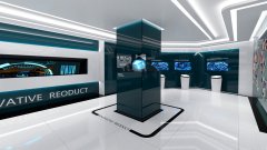 奥博企业展厅全息柜设计效果图
